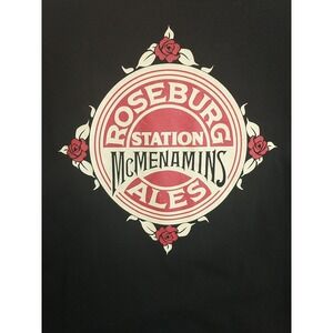 McMenamins Roseburg Station Ales T Shirt Mens XXL Black Cotton Graphic Tee
